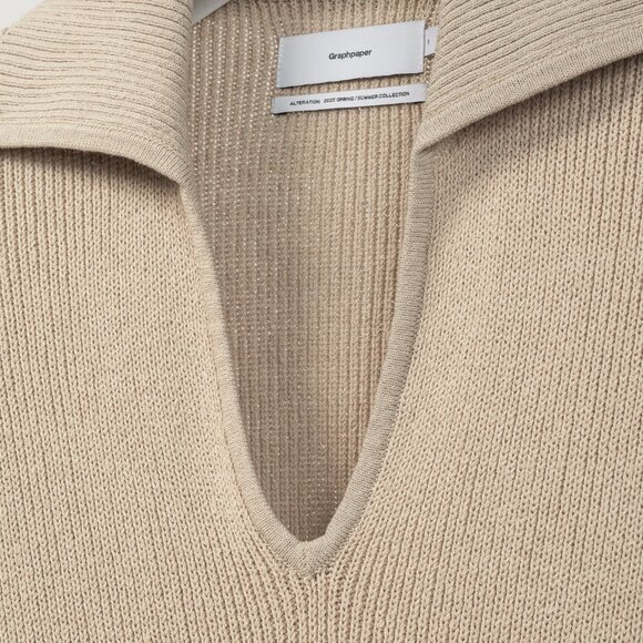 Graphpaper SS/25 Beige Linen Solotex Skipper Knit - Picture 7 of 9